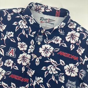 Reyn Spooner Shirt University of Arizona Wildcats Floral Print Polo Men's Medium
